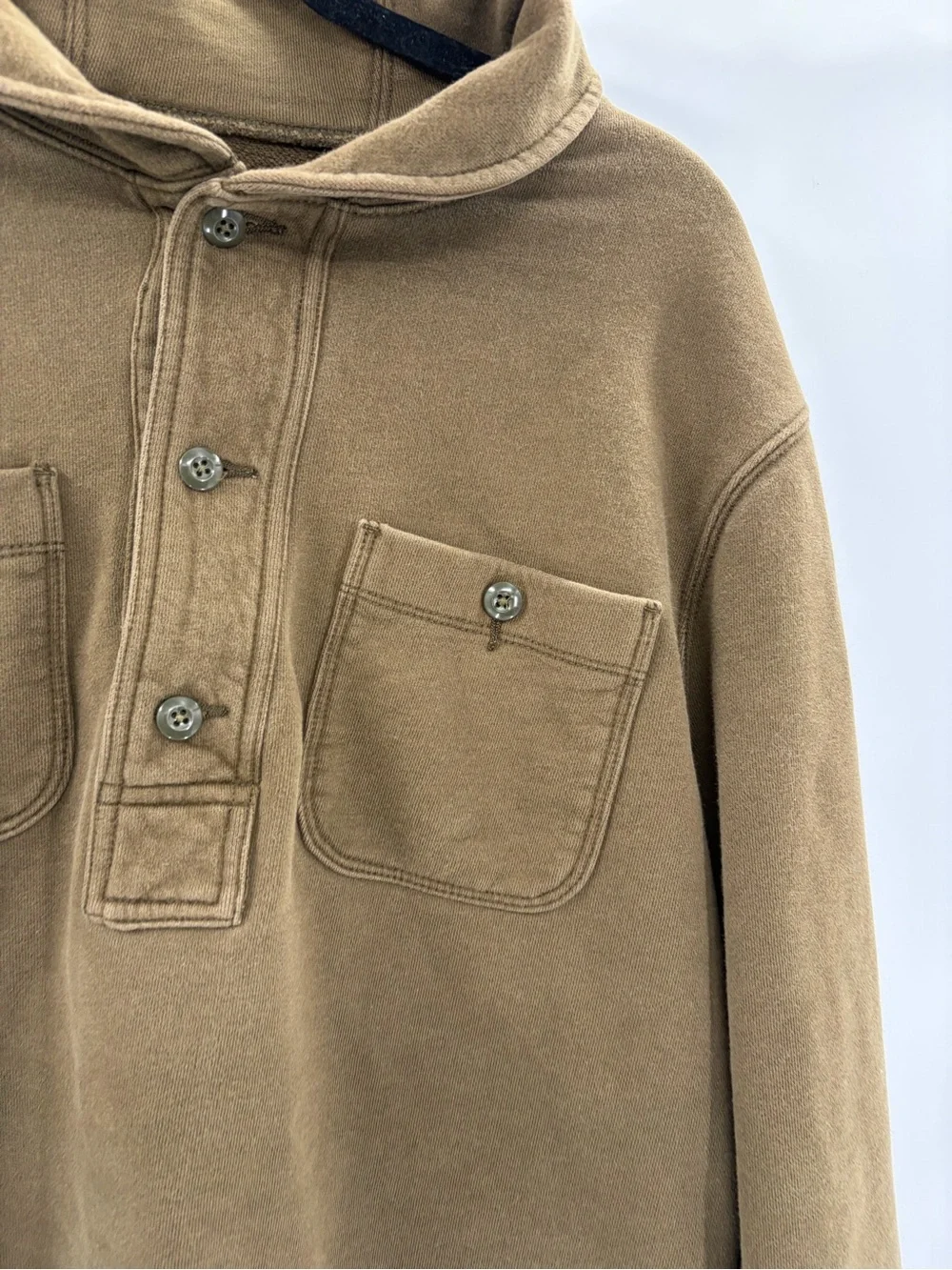 J. Crew Wallace and Barnes double Pocket Pullover Sweatshirt Brown size Medium